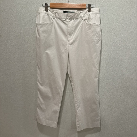 Lauren Ralph Lauren Pants - LAUREN RALPH LAUREN WHITE 100% COTTON TROUSER PANTS – SIZE 12 🤍